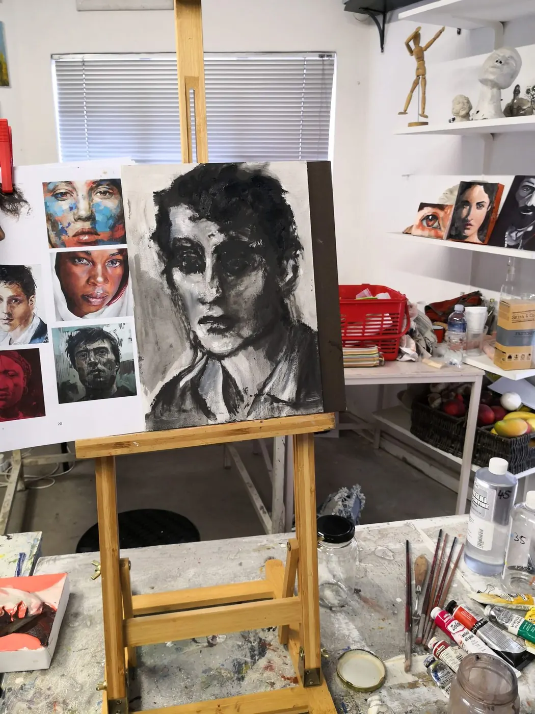 Charcoal portrait study